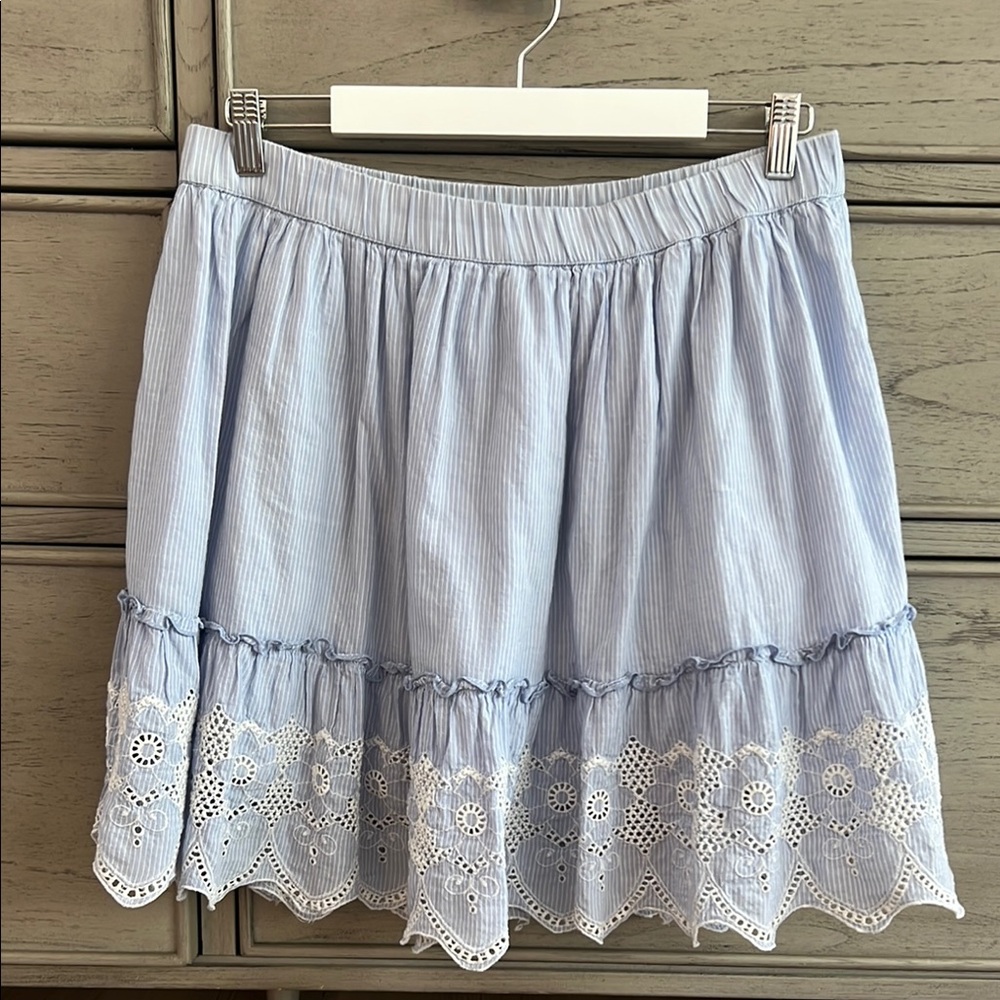 Caslon Full Skirt with Eyelet Scalloped Hem